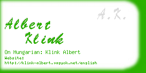 albert klink business card